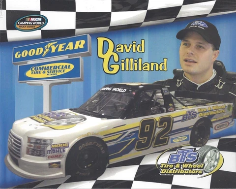 2015 DAVID GILLILAND "BTS WHEEL & TIRE" #92 NASCAR CAMPING WORLD TRUCK POSTCARD Cover