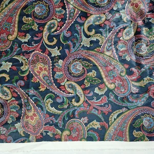 Vintage 1994 Anju Woodridge Paisley Floral Upholstery Fabric Sheen 6+ Yards Flaw - Picture 1 of 15