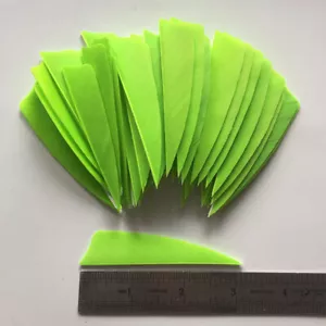 50PCS 3inch Fluorescent Green Shield Fletches Feathers Fletching Vanes RW LW - Picture 1 of 6