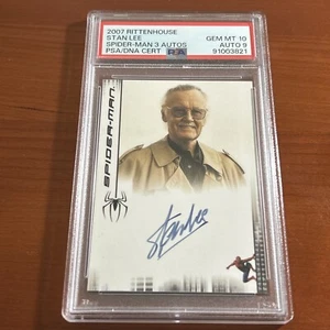 PSA 10 AUTO 9 2007 Upper Deck Stan Lee Spider-Man The Movie Marvel - Picture 1 of 2