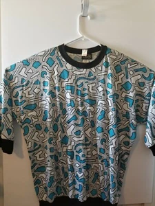 GEN-X Vintage 1980's Sky Lite Women's Sz 42 Shirt Geometric design New Wave NWT - Picture 1 of 6