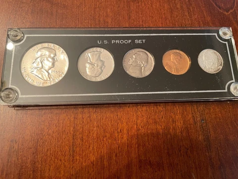 1955 US Mint Proof set in Capital holder #55-02 Cover