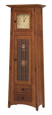 Amish Mission McCoy Floor Standing Clock Solid Wood Grandfather Curio Style - Image 1 of 2