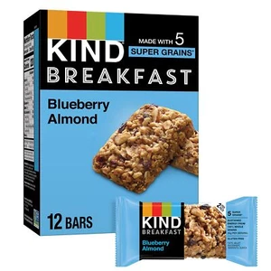 KIND Breakfast Healthy Snack Bar Blueberry Almond Gluten Free Breakfast Bars - Picture 1 of 6