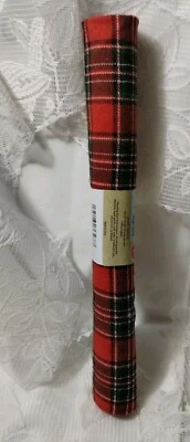 Crafter's Square RED TARTAN PLAID cut CRAFT FABRIC 18 x 21" mini Christmas NEW  - Image 1 of 2