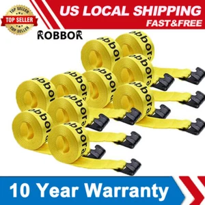 (10 Pack) 4"x30' Winch Straps w/flat hook WLL 5500 Flatbed Tie Down Strap New E5 - Bild 1 von 6