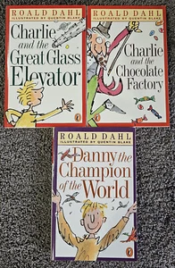 Lot 3 ROALD DAHL Papageientaucher HANDEL TASCHENBUCH Charlie Schokoladenfabrik GLASAUFZUG - Bild 1 von 2