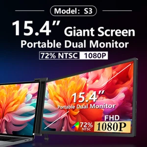 15.4'' Flexible FHD 1080P IPS Dual Screen Monitors Laptop Expansion 72% NTSC AU - Picture 1 of 12
