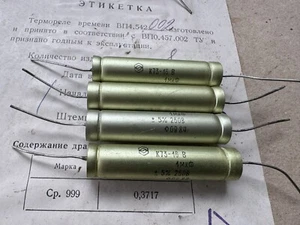 1.0uF 250V 5% Vintage PETP Axial Capacitor K73-16V NOS Lot of 4 pcs+ - Picture 1 of 4