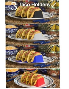 Set of 3 Taco Holders - Hold 3 Tacos Each , Any Color Combo, Taco Shell - SALE$ - Picture 1 of 9