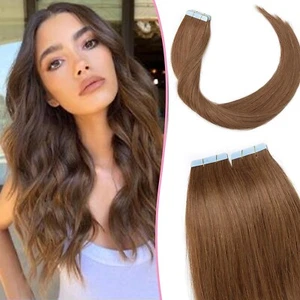 20" Tape in Hair Extensions Human Hair THICK 3gx20pcs #6 Light Brow 60g 100% V78 - Picture 1 of 5