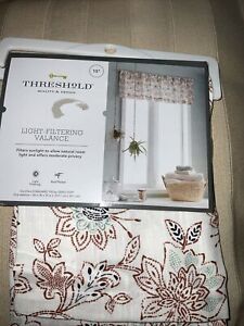 Threshold Light-Filtering Floral Curtain Valance Multicolor Floral 54"x15"