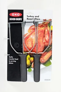 OXO Good Grips Stainless Steel Turkey and Roast Lifters New - Picture 1 of 6