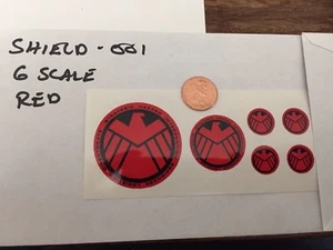 Marvel Agents of Shield Custom decals 1/6 Scale 001 Red, Free Shipping - Picture 1 of 4