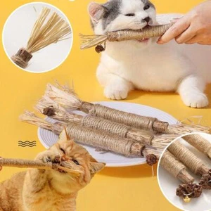 Dacitiery Silvervine Chew Sticks Cat Toys, Natural Nip Teeth Cat M2K7 - Foto 1 di 17