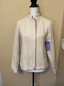 ADP.9 Women’s Size S Ivory Soft Full Zipper Spring Fall Seasons Jacket - Picture 1 of 12