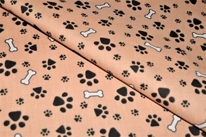 Premium Printed Paws and Bones PolyCotton Fabric ,44" Wide High Quality - Picture 1 of 7