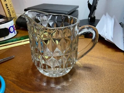 Cristal de plomo cortado - 16 OZ/2 tazas JARRA - Pesado 22,9 oz - Patrón de diamante - XPO Foto 1 de 3