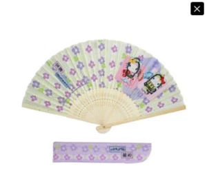 Takarazuka x Hello Kitty folding fan with case Japanese pattern NEW ! Japan F/S - Picture 1 of 5