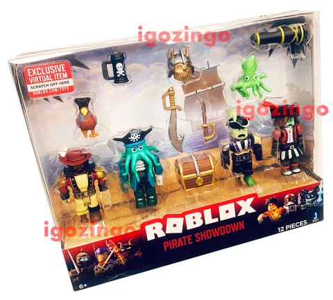 Roblox Mix & Match Pirate Showdown Figure 4-Pack Set 12 Pieces Plus Virtual Item Cover