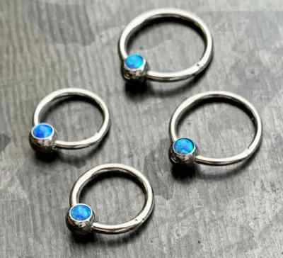 1 pieza bola de ópalo bisagras segmento anillo clicker tabique cuentas cautivas hélice cartílago Foto 1 de 4