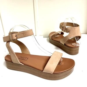 NWOB Coconuts by Matisse Womens Double Strap Wedge Sandals Natural platform 10M - Picture 1 of 9