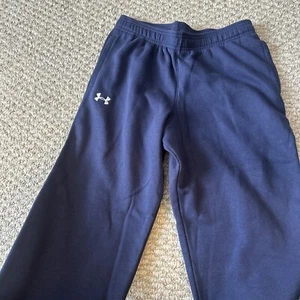 Under Armour Youth Jogger Pant Youth large navy blue Front Pockets Fleece new - Picture 1 of 6