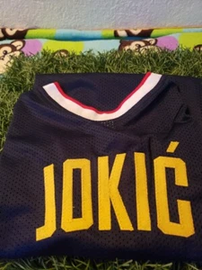 Nikola Jokic Signed Denver Nuggets Blue Custom Jersey Size XL JSA Certified - Picture 1 of 2