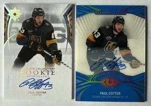 LOT of 2 PAUL COTTER 2021-22 Ultimate Rookie /299 AUTO RC & Introductions AUTO ! - Picture 1 of 6