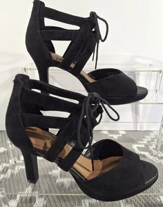 Clarks Artisan Mayra Ellie Sandals Size 4D EU37M Black Smart Party Prom Wedding - Picture 1 of 15