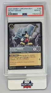2024 DISNEY LORCANA EN 4-URSULA'S RETURN FOIL #188 MICKEY MOUSE STANDARD PSA 10 - Picture 1 of 2