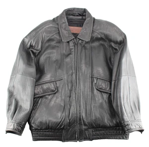 Couture by J Park Lederjacke Herren 44 Full Zip Bomber Mantel Taschen gefüttert - Bild 1 von 11