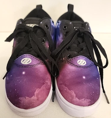 Heelys Pro Roller Shoes Galaxy Print Black Lace Up SZ 2 Youth Wheels In Tatact - Image 1 of 4