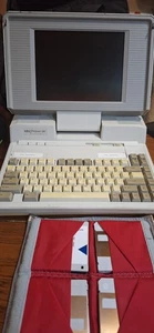 Rare Vintage 1988 NEC Prospeed Laptop Computer With Case And Discs, Not Tested - Picture 1 of 8