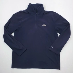 North Face Sweater Mens Extra Large Navy Blue Fleece Quarter Zip Pullover TKA100 - Picture 1 of 12