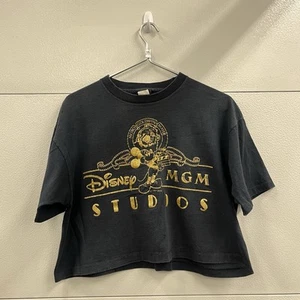 VINTAGE 80s Disney MGM Studios Mickey Mouse Crop fit T-Shirt - Picture 1 of 8