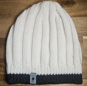 Smartwool Beanie 100% Merino Wool Chunky Knit Cream Ski Hat - Picture 1 of 8