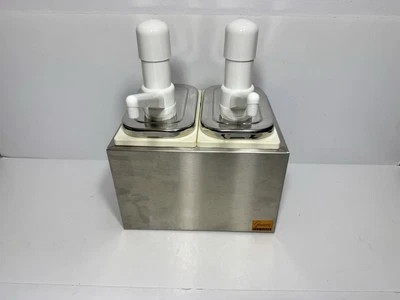 San Jamar Two Pump Condiment Station Stainless Steel New  - Image 1 of 4
