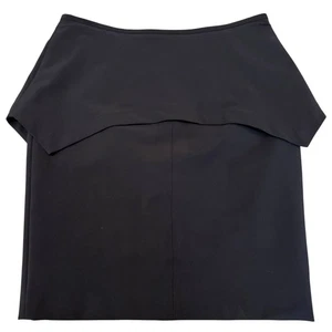 Yigal Azrouel New York Nylon Wollmischung Rock skulpturaler Überrock schwarz Größe 10 - Bild 1 von 9