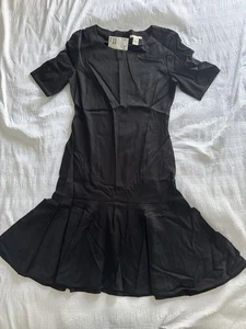 H&M Little Black Dress Fit and Flare Women's Size 12 Cocktail Career Drop Waist - Picture 1 of 10