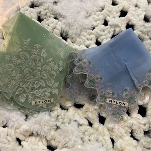 Lote de 2 pañuelos vintage de nailon transparente buen estado - Imagen 1 de 8