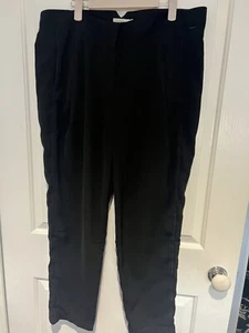CALVIN KLEIN Size 42/ AUS 14 Pants Black Stretch Side Stripe Detail Straight - Picture 1 of 4