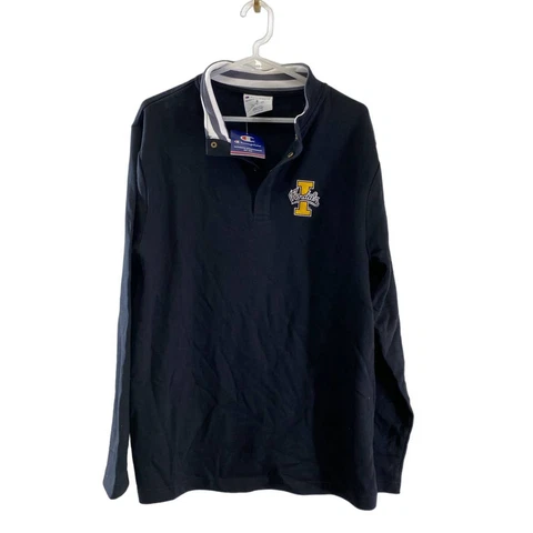 Champion University of Idaho Vandals Pullover 1/4 Snap Shirt Men's Medium Black Cover