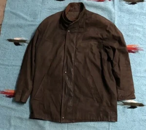 Remy USA Mens Leather Jacket Brown Double Collar Size 42 - Picture 1 of 6
