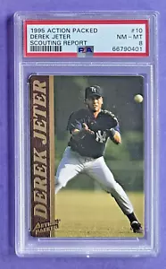 1995 Action Packed Derek Jeter #10 MiLB Columbus Clippers (Yankees) PSA 8 NM-MT - Picture 1 of 3