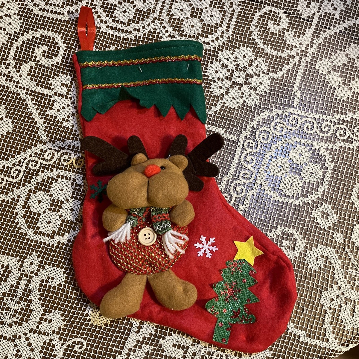 4 Calze Della Befana Rosse E Bianche - Vuote, Grandi, Per Appendere E Riempire