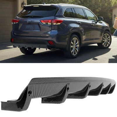 For Toyota Highlander Carbon Fiber Car Rear Bumper Diffuser Lip Spoiler Body Kit - Image 1 of 4