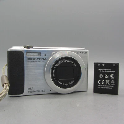 Praktica Luxmedia 16-Z12S 16.1MP Compact Digital Camera Silver Tested - Image 1 of 4