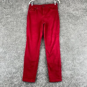 Code Bleu Aimee Skinny Jeans Women's Size 10/29 Red 5-Pocket Mid Rise Rhinestone - Picture 1 of 11