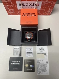 Omega x Swatch Mission On Earth Lava MoonSwatch Mission To Earth With Receipt - Picture 1 of 8
